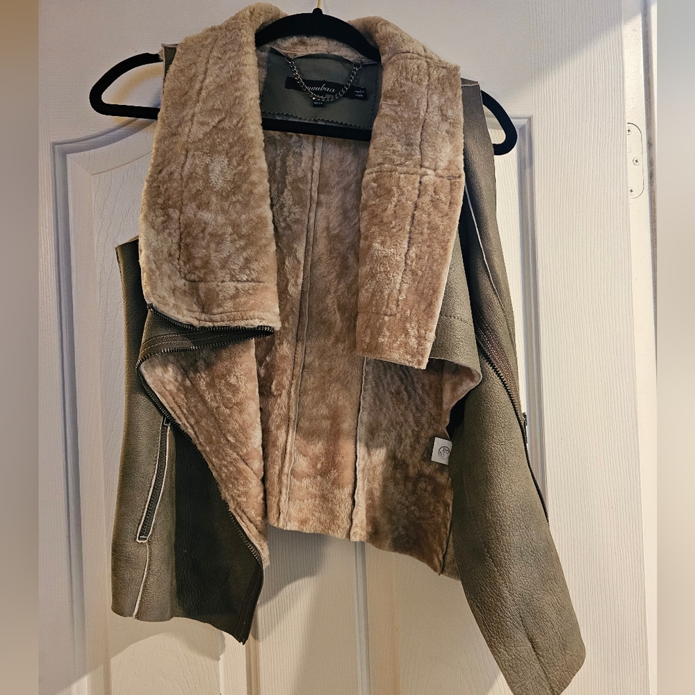 Leather, Shearling Vest - image 1